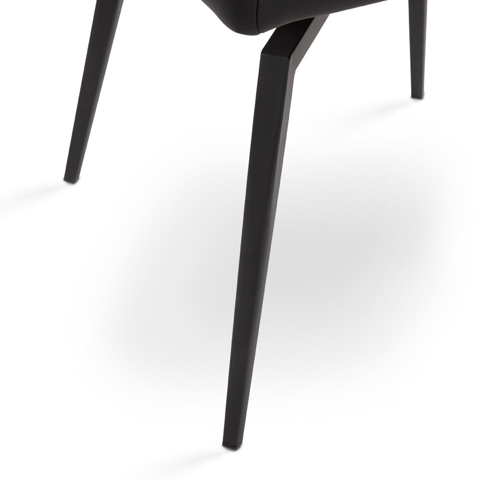 Bromley Swivel Dining Chair: Black Leatherette with Black legs