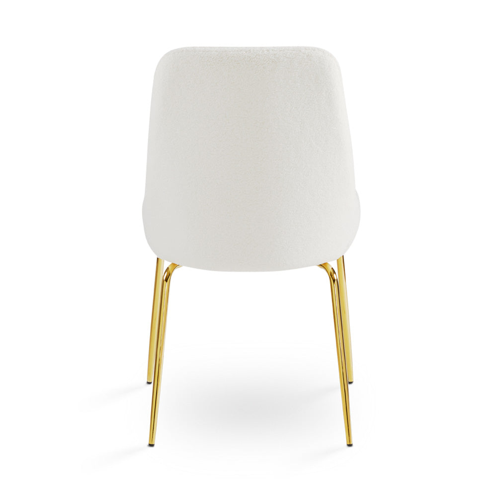 Moira Gold Dining Chair: Boucle Fabric