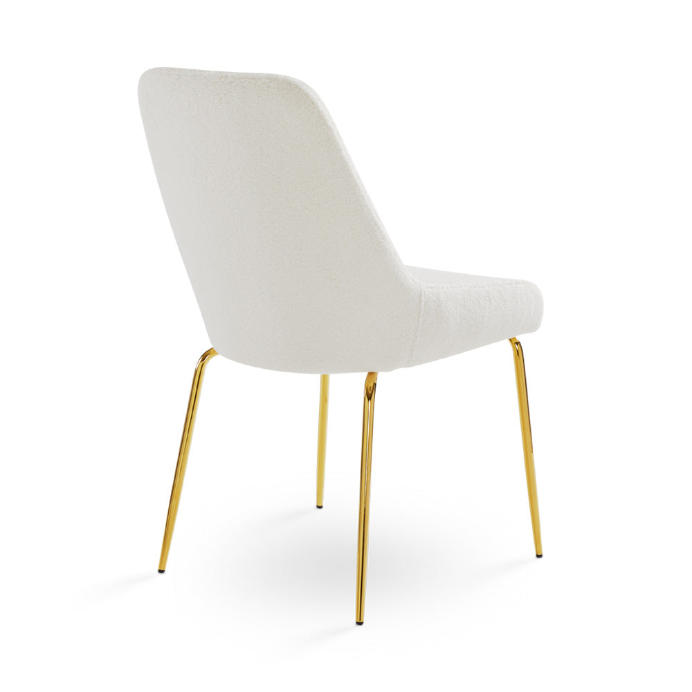 Moira Gold Dining Chair: Boucle Fabric