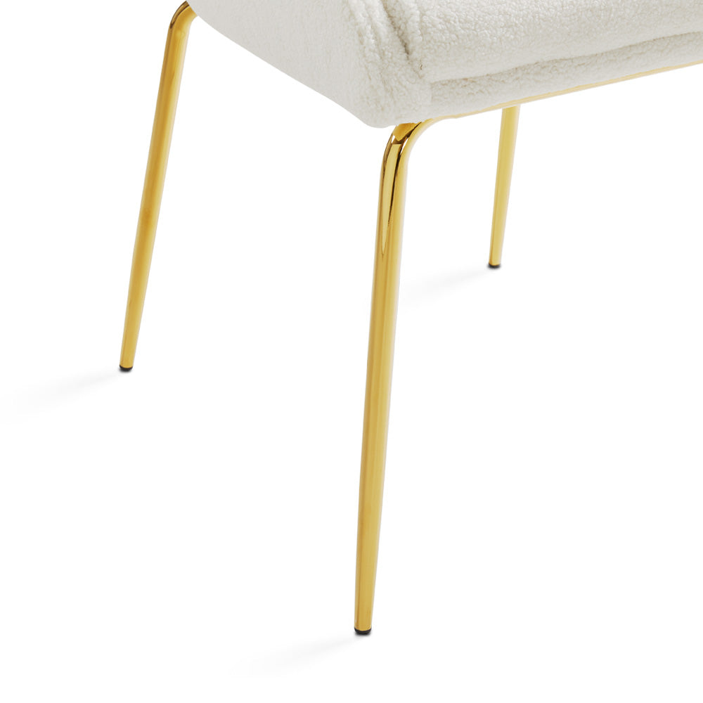 Moira Gold Dining Chair: Boucle Fabric