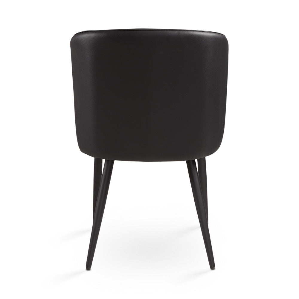 Fortina Dining Chair: Black Leatherette with Black Legs