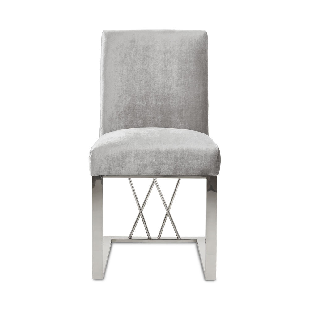 Martini Dining Chair: Grey Velvet