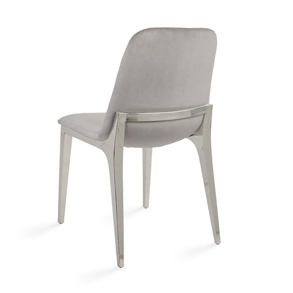 Minos Dining Chair: Grey Velvet