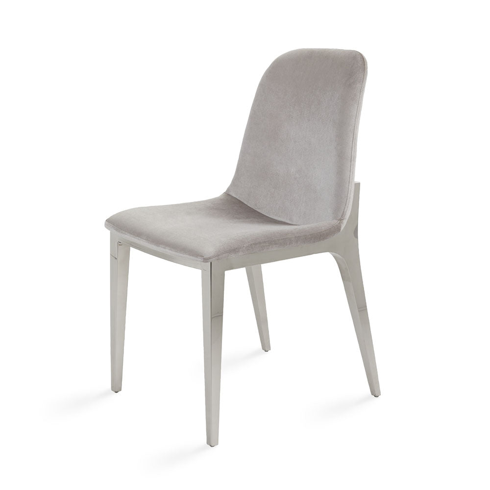 Minos Dining Chair: Grey Velvet