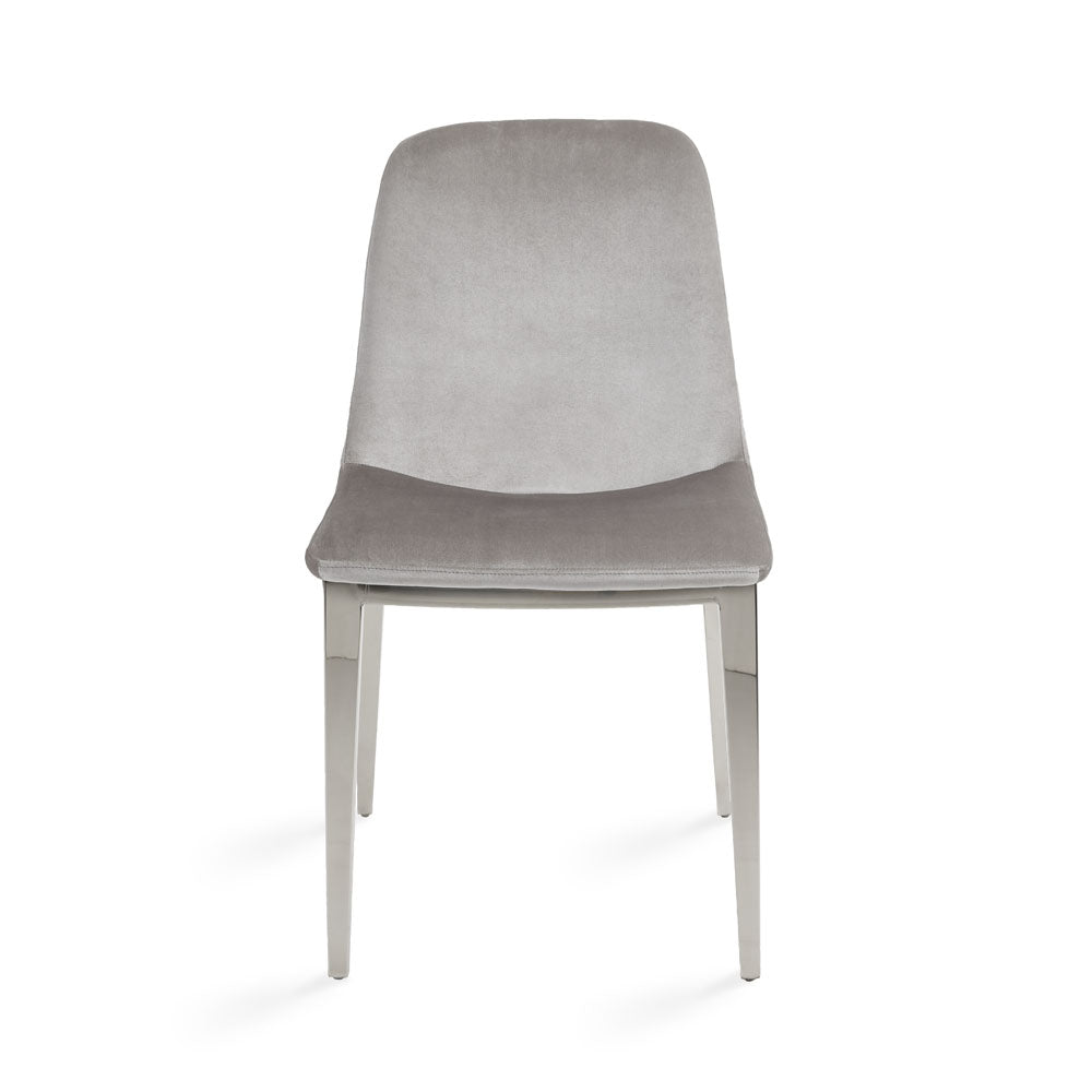 Minos Dining Chair: Grey Velvet