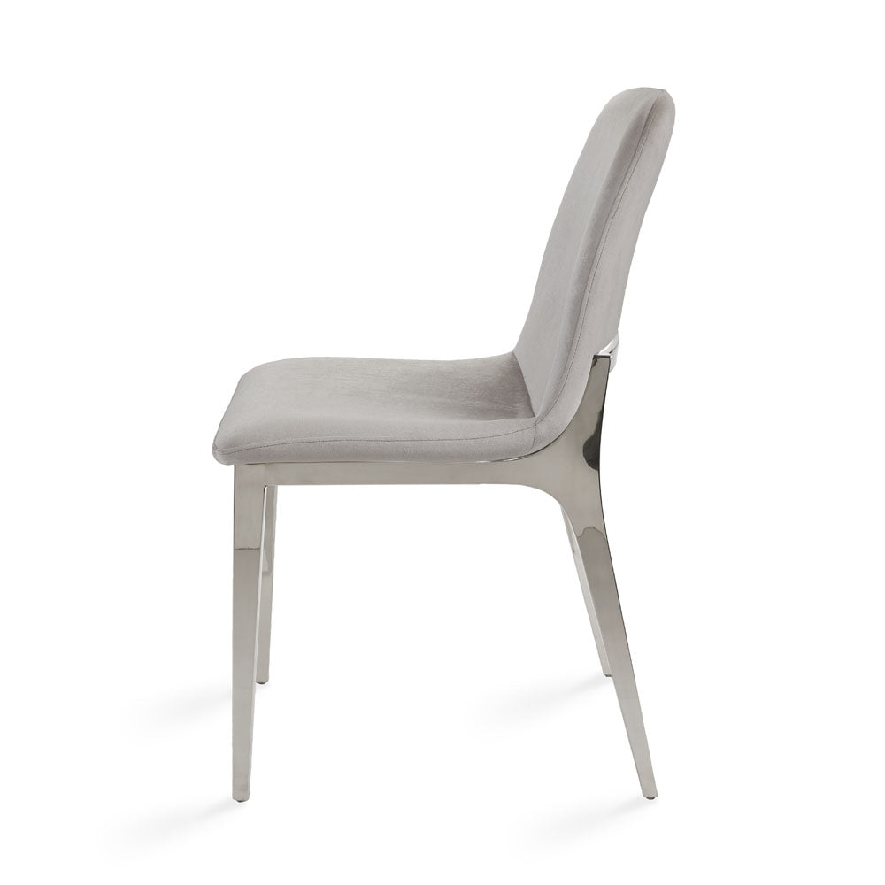 Minos Dining Chair: Grey Velvet