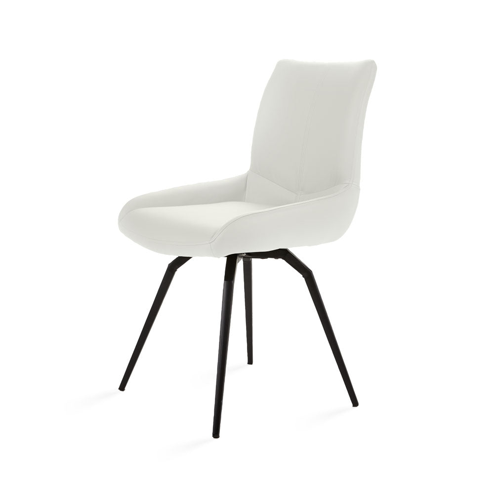 Nona Swivel Chair: White Leatherette