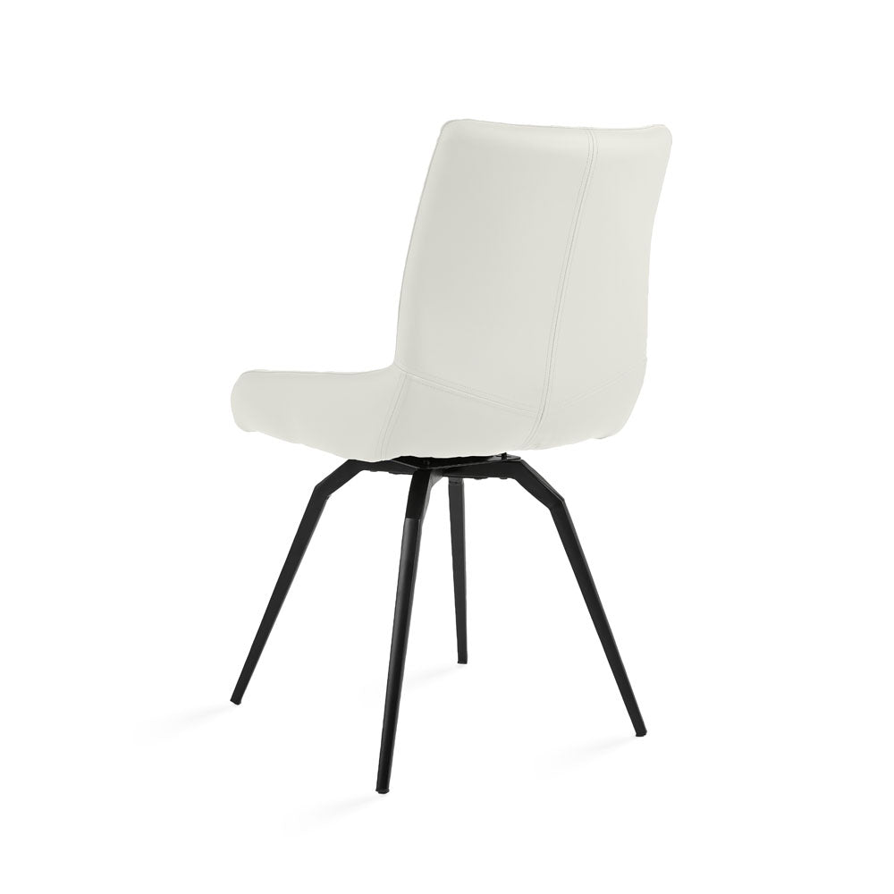 Nona Swivel Chair: White Leatherette