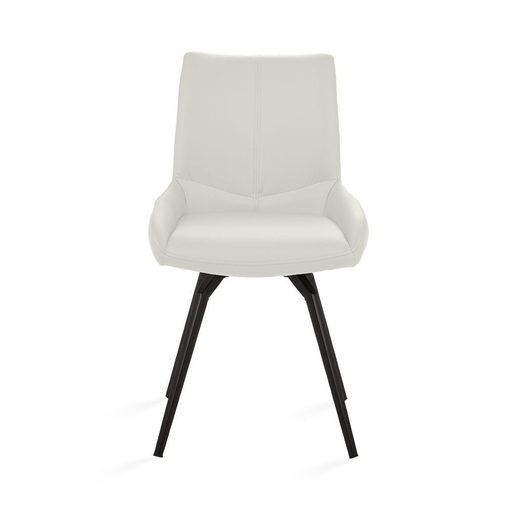 Nona Swivel Chair: White Leatherette