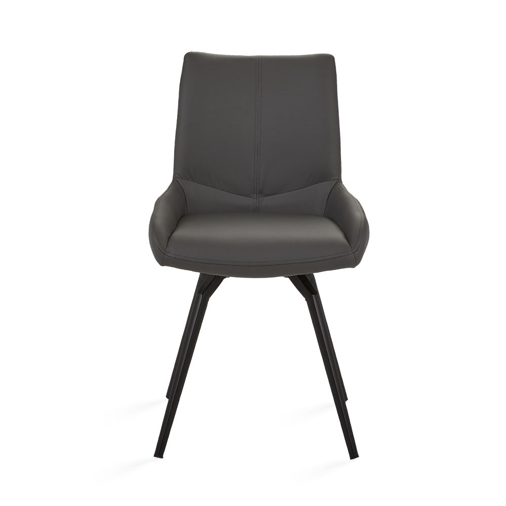 Nona Swivel Chair: Grey Leatherette