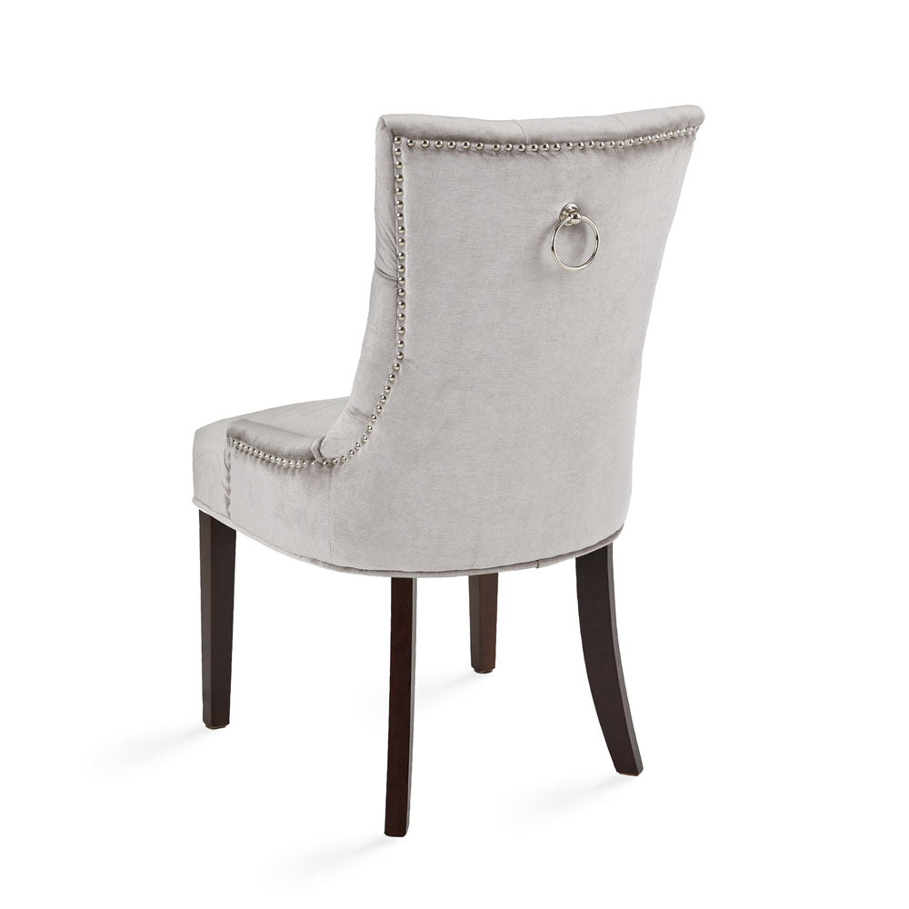 Petra Dining Chair: Grey Velvet