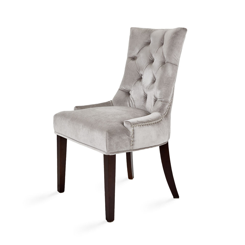 Petra Dining Chair: Grey Velvet