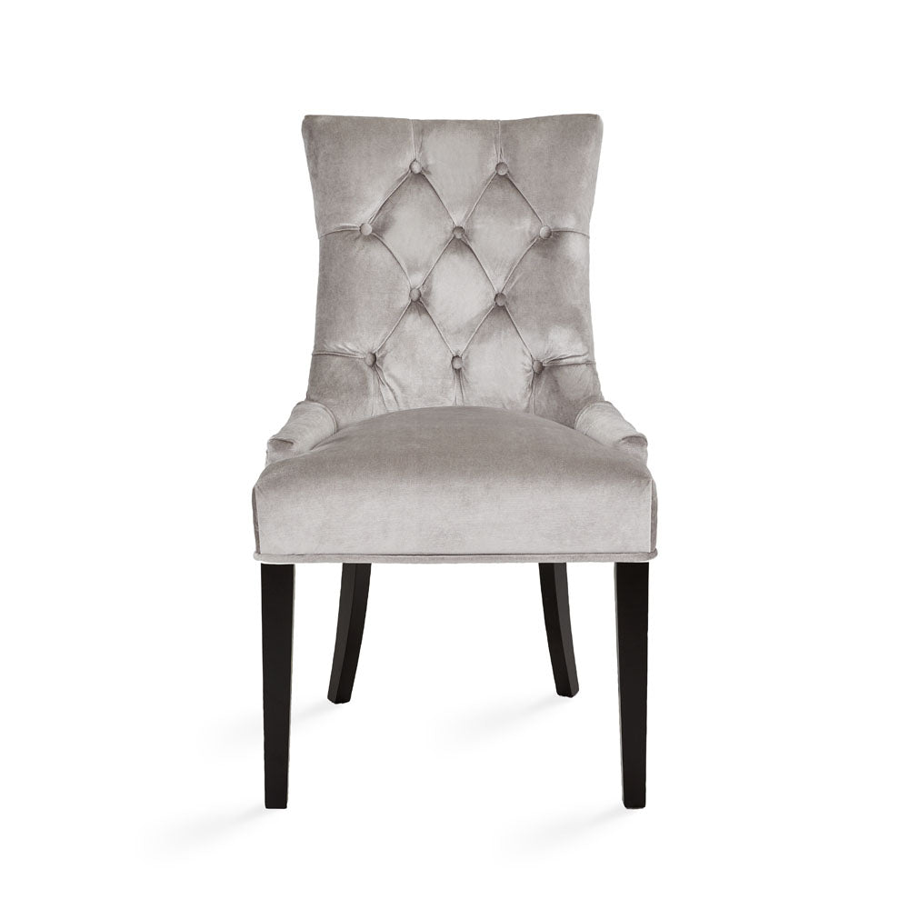 Petra Dining Chair: Grey Velvet