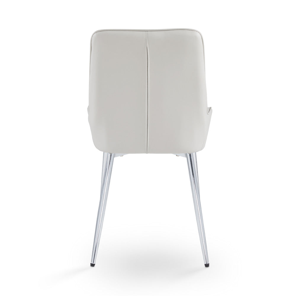 Emily Dining Chair: Light Grey Leatherette