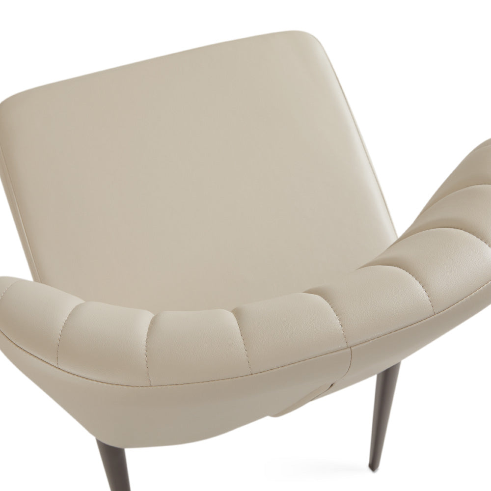 Shell Dining Chair: Taupe Leatherette