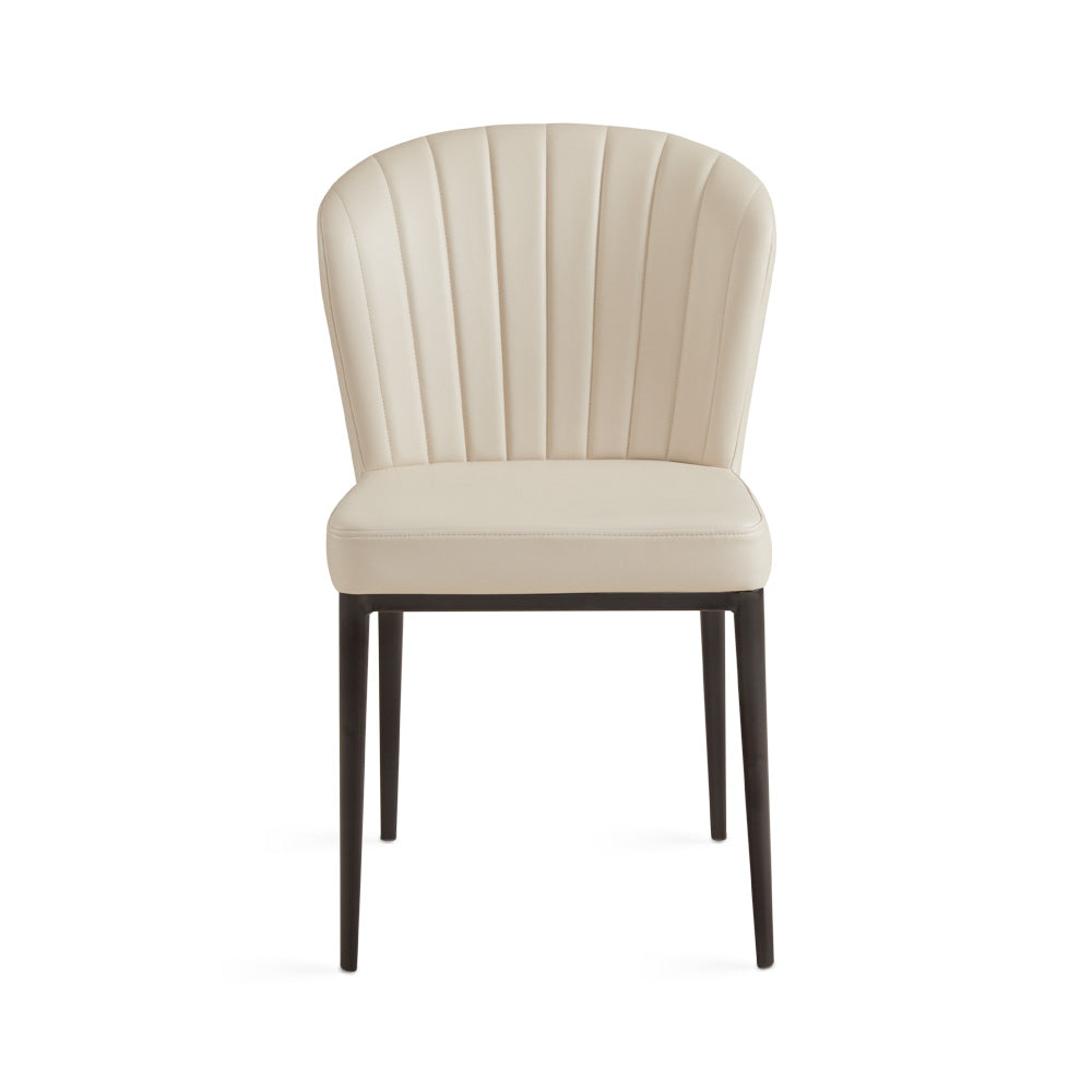 Shell Dining Chair: Taupe Leatherette