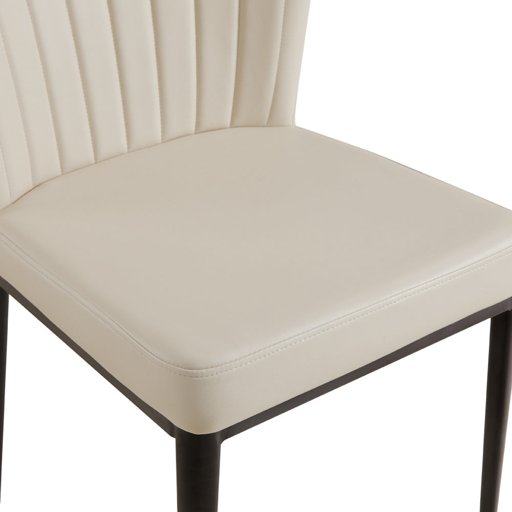 Shell Dining Chair: Taupe Leatherette