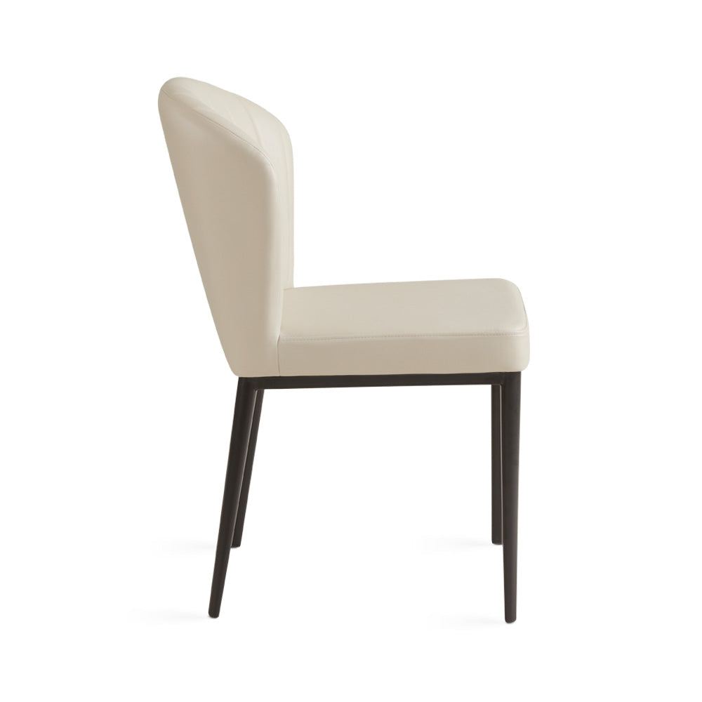 Shell Dining Chair: Taupe Leatherette