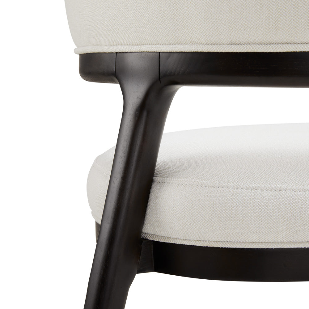 Erica Dining Chair: White Linen