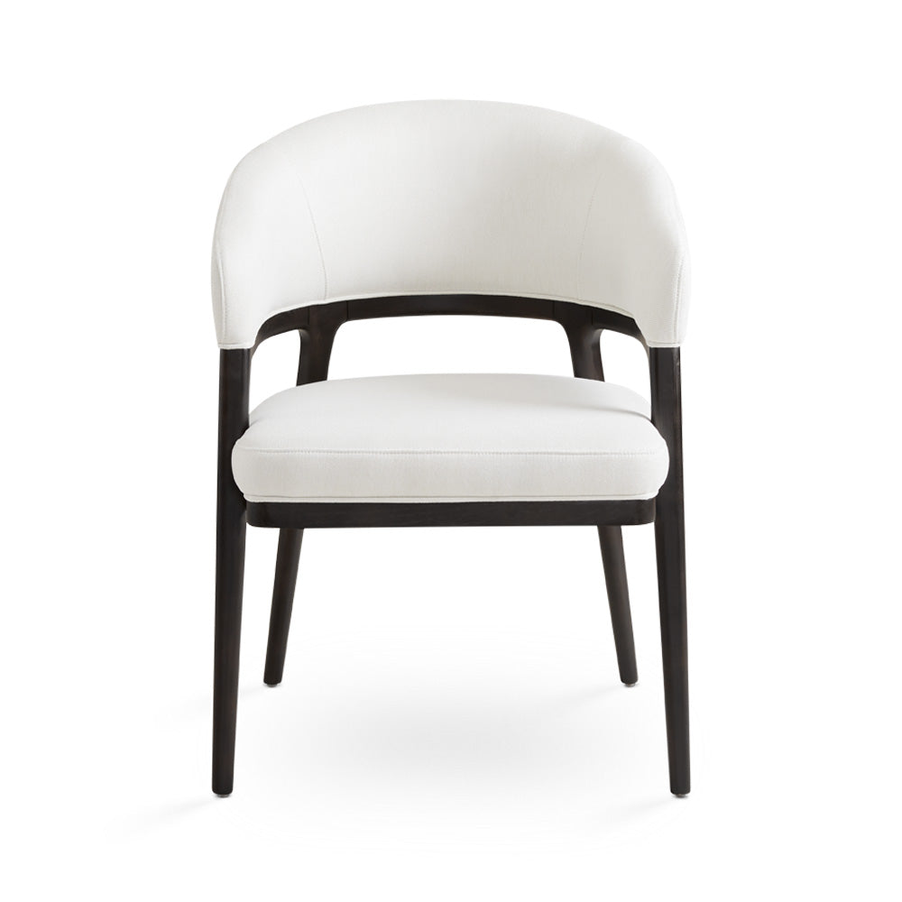 Erica Dining Chair: White Linen