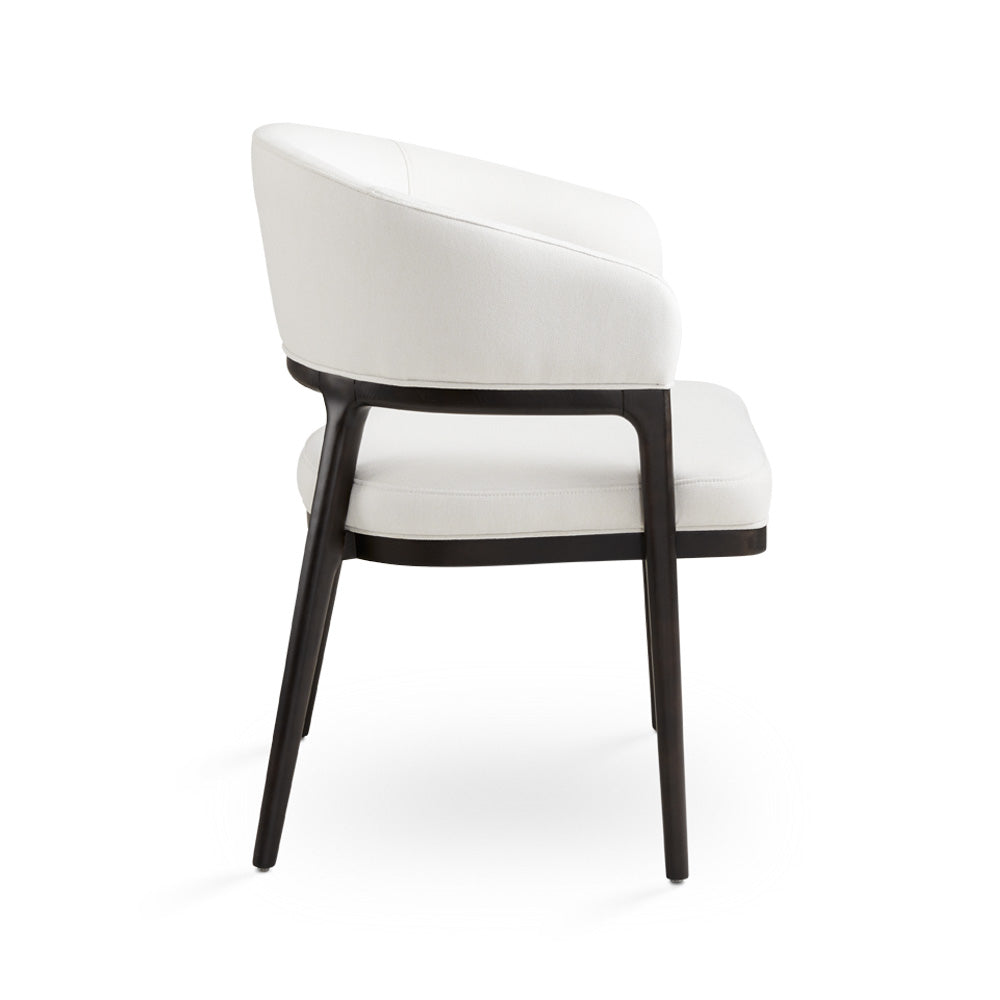 Erica Dining Chair: White Linen