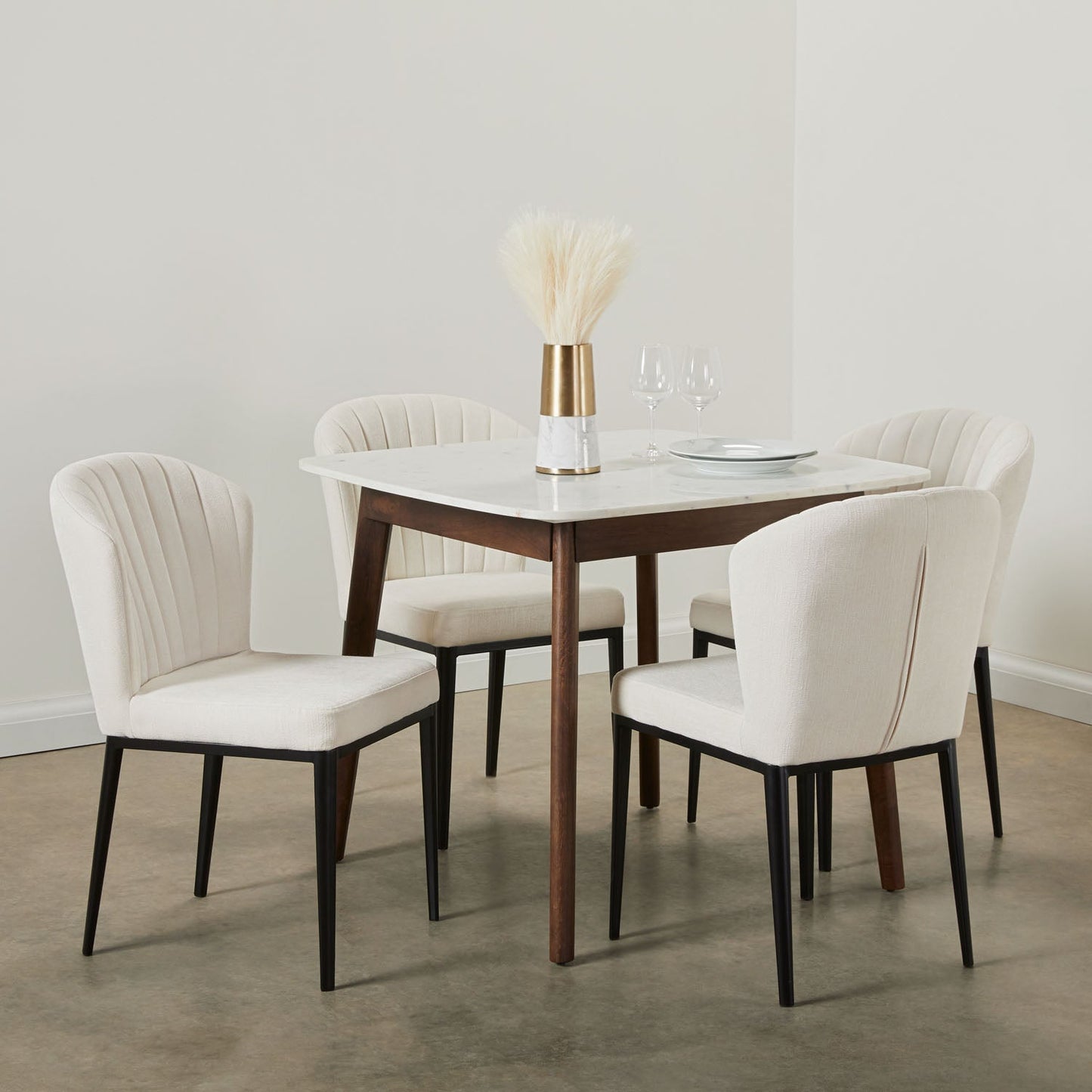 Shell Dining Chair: Ivory Linen