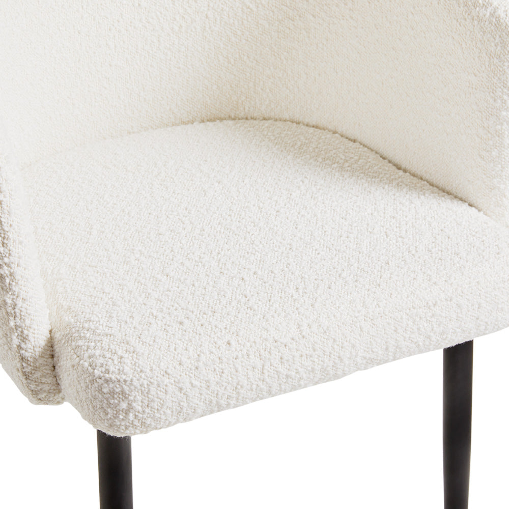 Jordan Dining Chair: Boucle Fabric