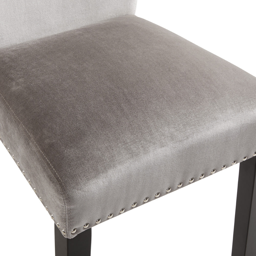 Scarpa Dining Chair: Grey Velvet