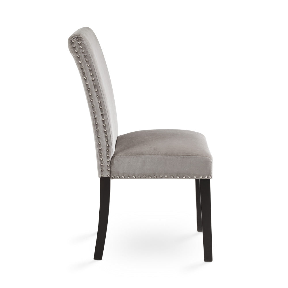 Scarpa Dining Chair: Grey Velvet