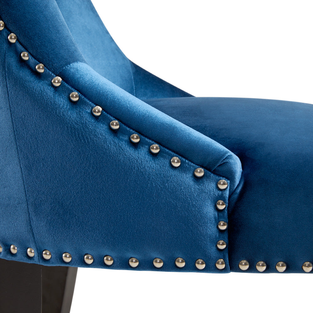 Rimzy Dining Chair: Blue Velvet