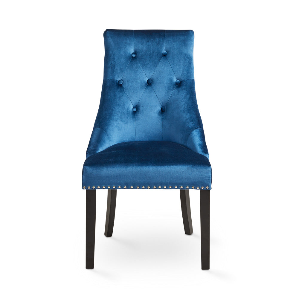 Rimzy Dining Chair: Blue Velvet