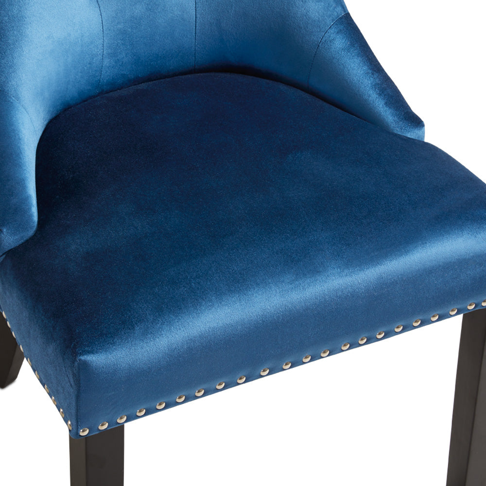 Rimzy Dining Chair: Blue Velvet