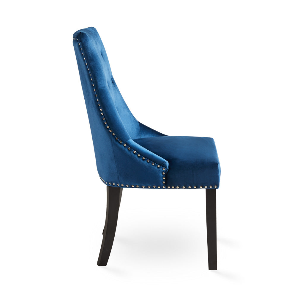 Rimzy Dining Chair: Blue Velvet