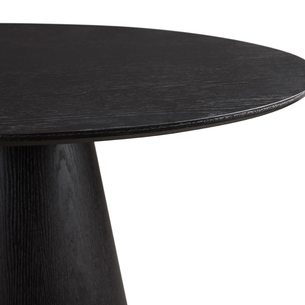Jagger Dining Table with Wood Top: Black