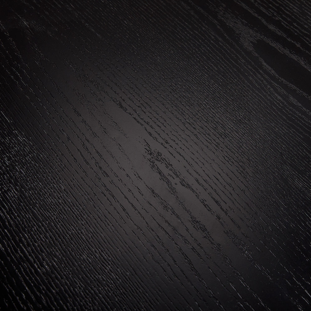 Jagger Dining Table with Wood Top: Black