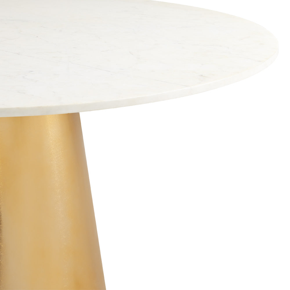 Jagger Dining Table with Marble Top: Gold