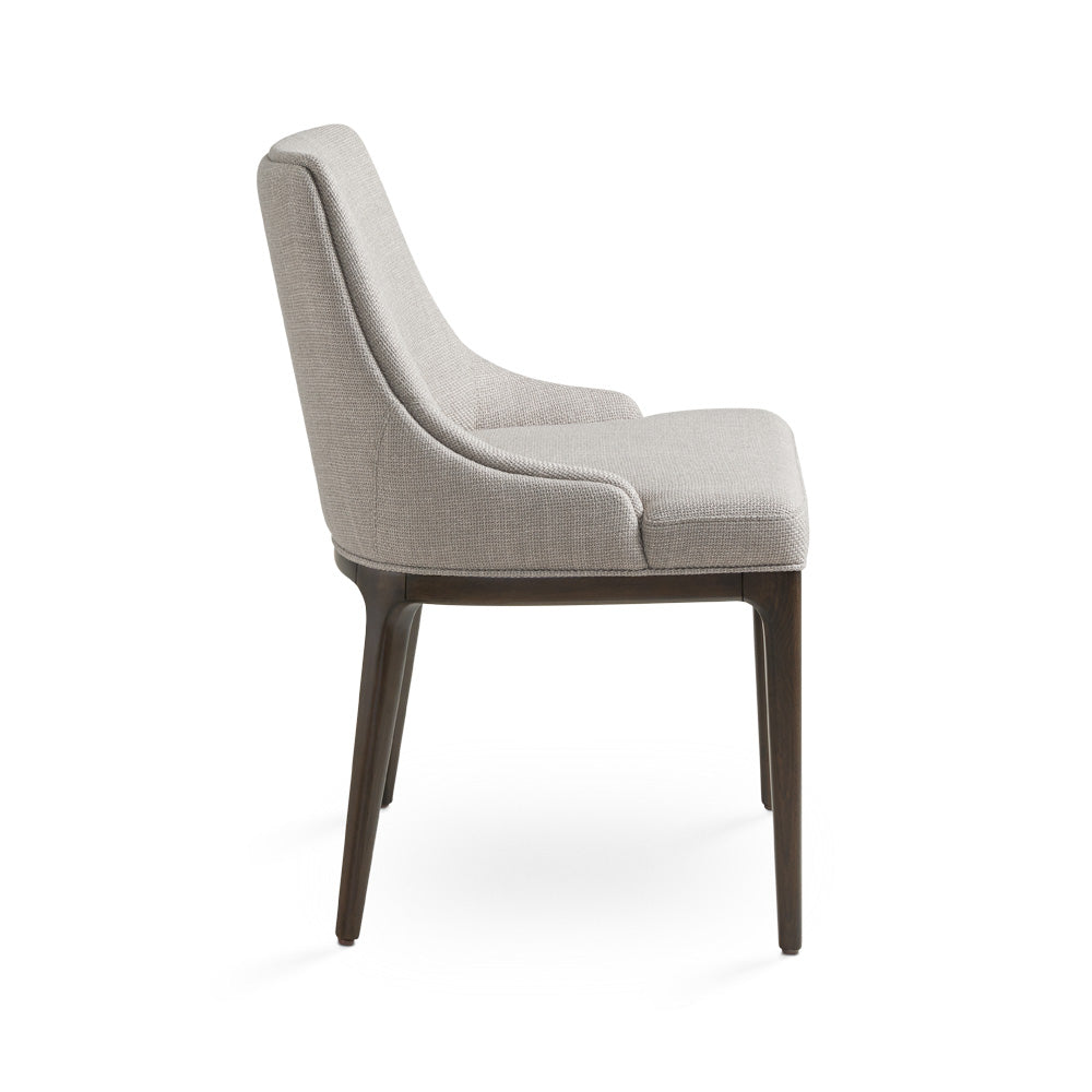 Everett Dining Chair: Grey Linen