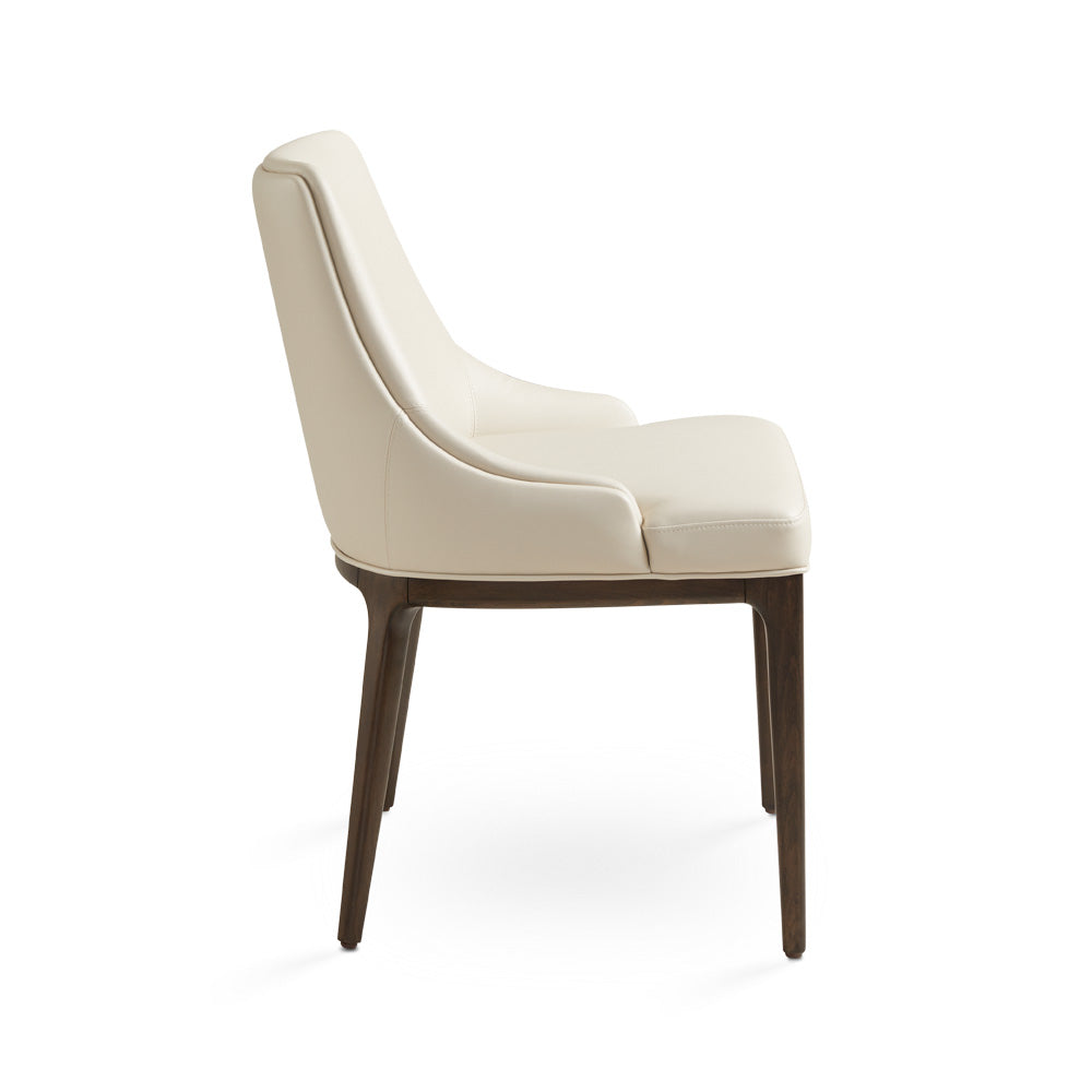 Everett Dining Chair: Taupe Leatherette