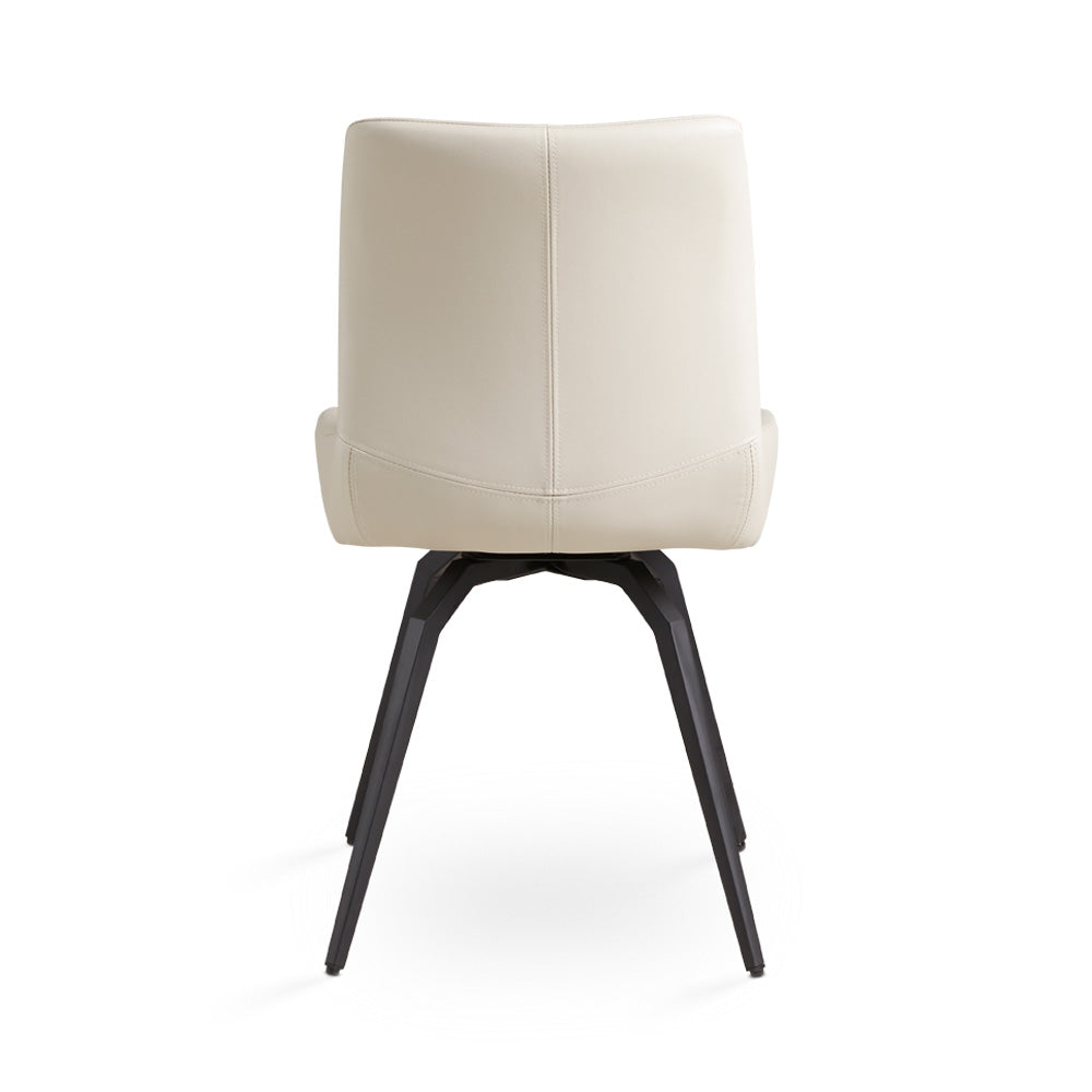 Nona Swivel Chair: Taupe Leatherette