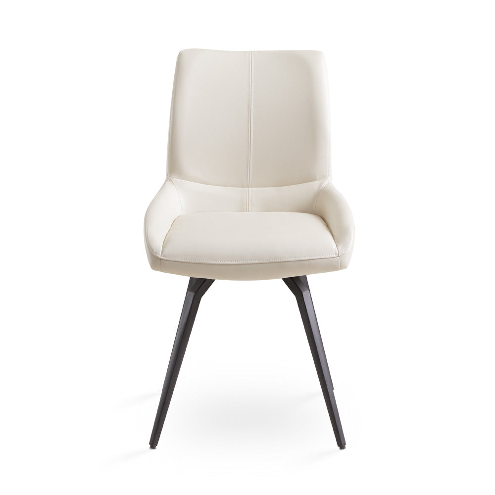 Nona Swivel Chair: Taupe Leatherette