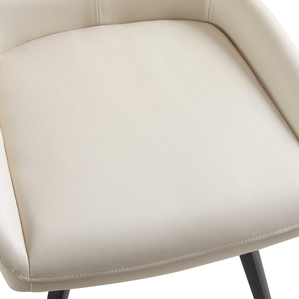 Nona Swivel Chair: Taupe Leatherette