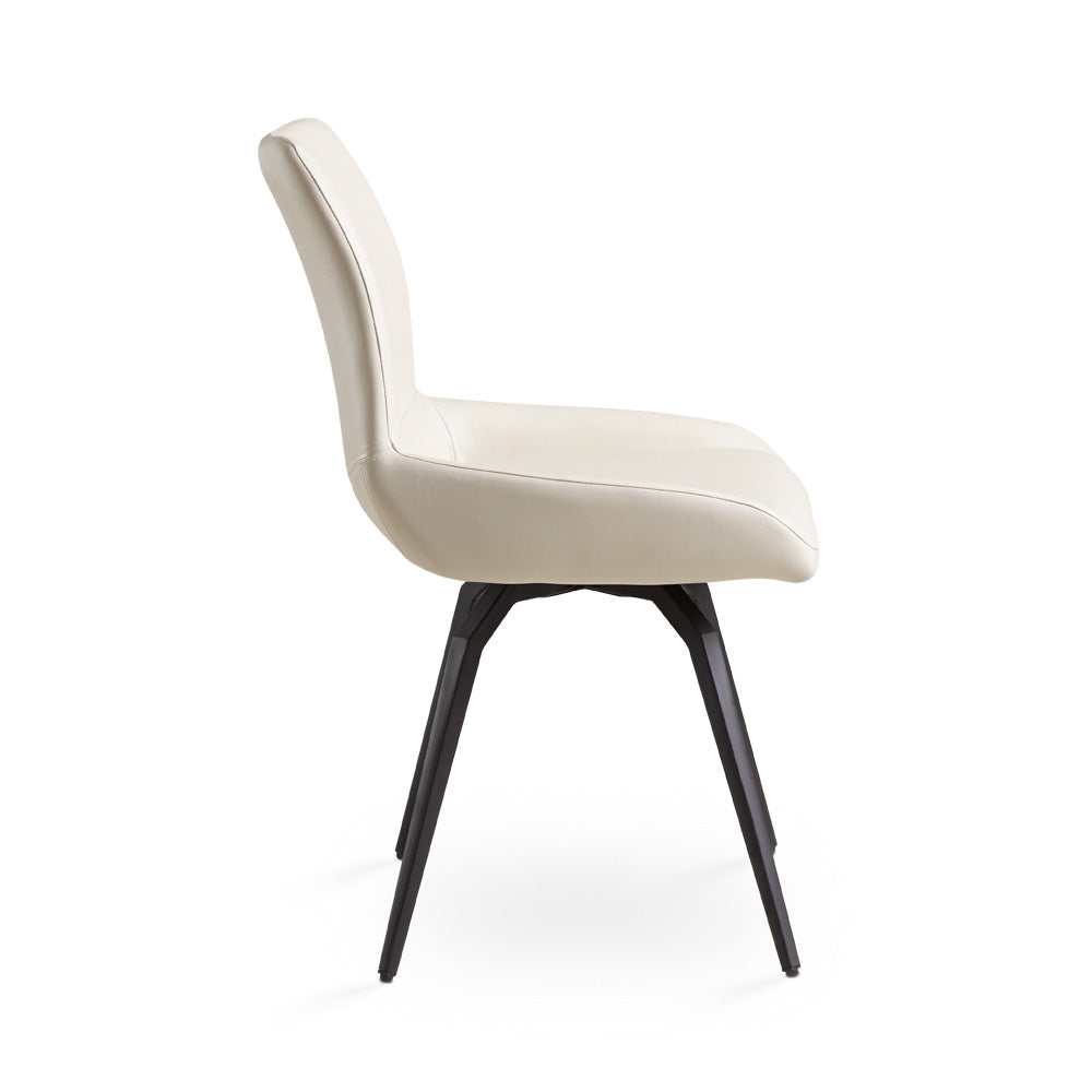 Nona Swivel Chair: Taupe Leatherette