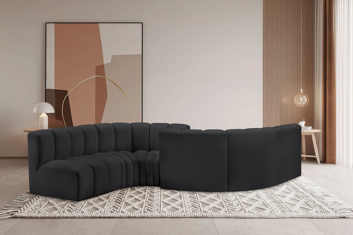 Arc - Faux Leather 6 Piece Modular Sofa