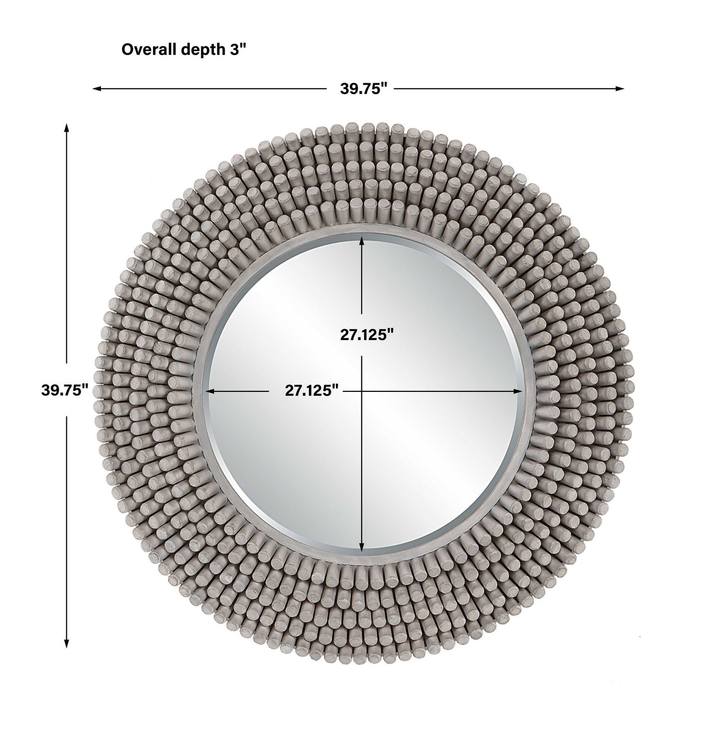 Portside - Round Gray Mirror