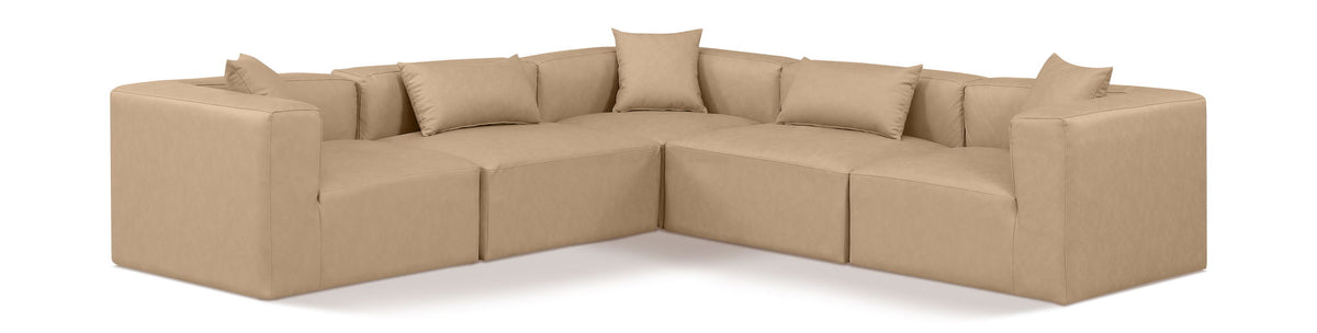 Cube - 5 Piece Modular Corner Sectional - Tan