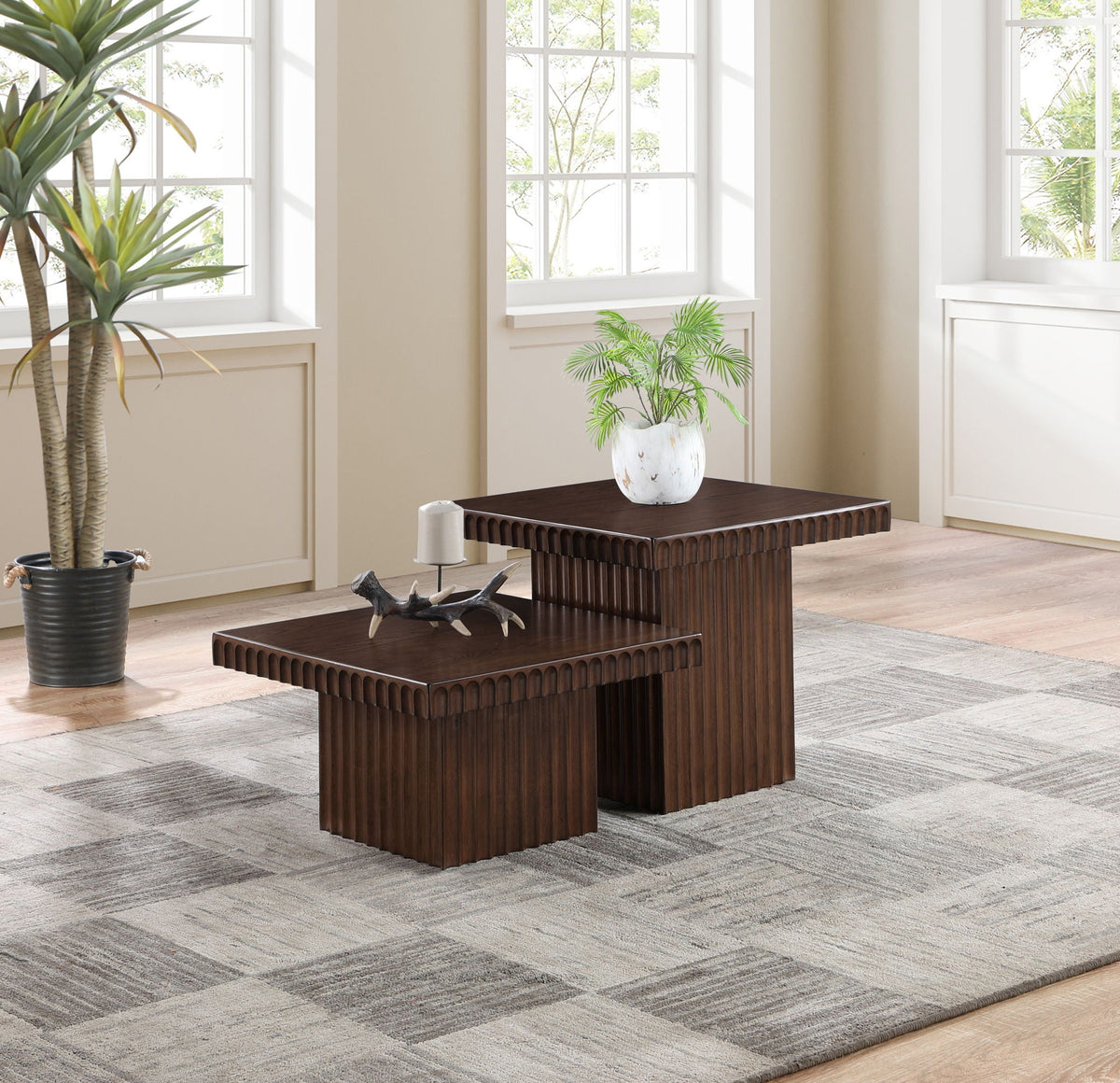 Spencer - 18" Oak Veneer 2 Piece Coffee Table