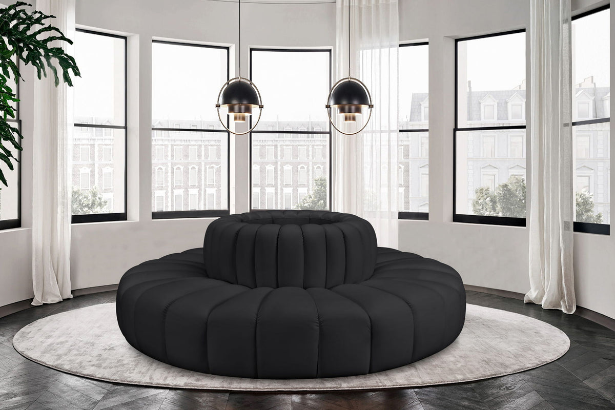 Arc - Faux Leather 8 Piece Round Modular Sofa