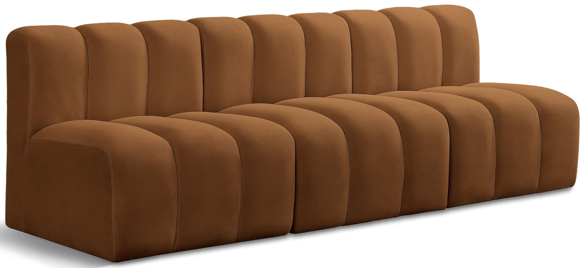 Arc - Velvet 3 Piece Modular Straight Sofa