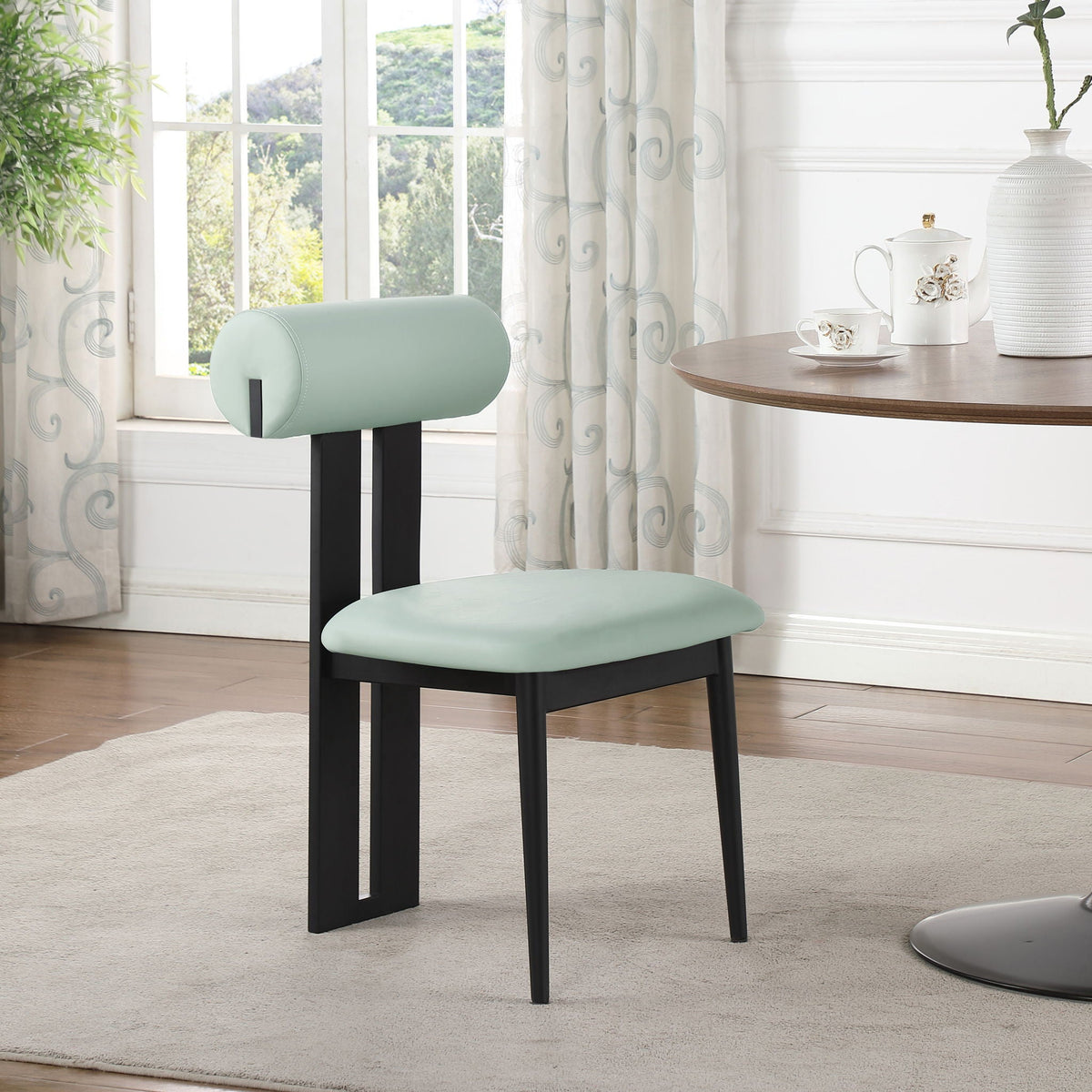 Dario - Faux Leather Dining Chair With Black Frame (Set of 2)