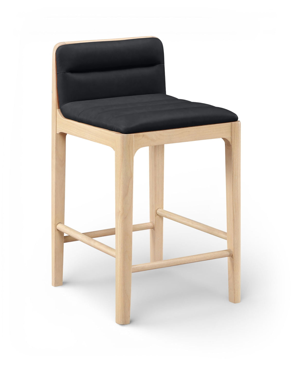 Ellis - Vegan Leather Upholstered Counter Stool (Set of 2) - Natural Base
